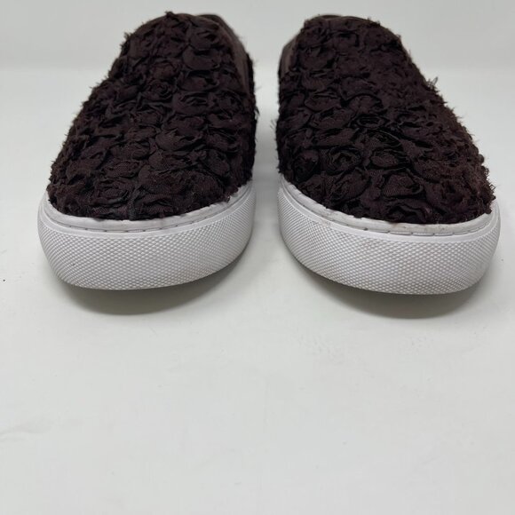Tory Burch Rosette Slip On Trainers leather boho textile flowers brown size 7.5 - Picture 5 of 11